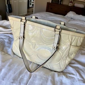 Coach White Patent Leather Purse